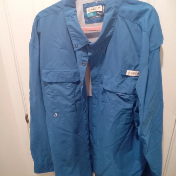 Magellan Outdoors Men's Big & Tall Size 3X Royal Blue Moisture Wicking Fish Gear - Picture 2 of 10